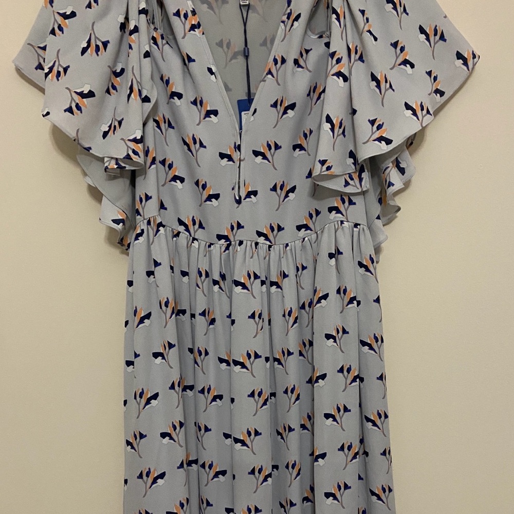 Rebecca Minkoff Cold Shoulder Ruffle Sleeve Floral Dress XS